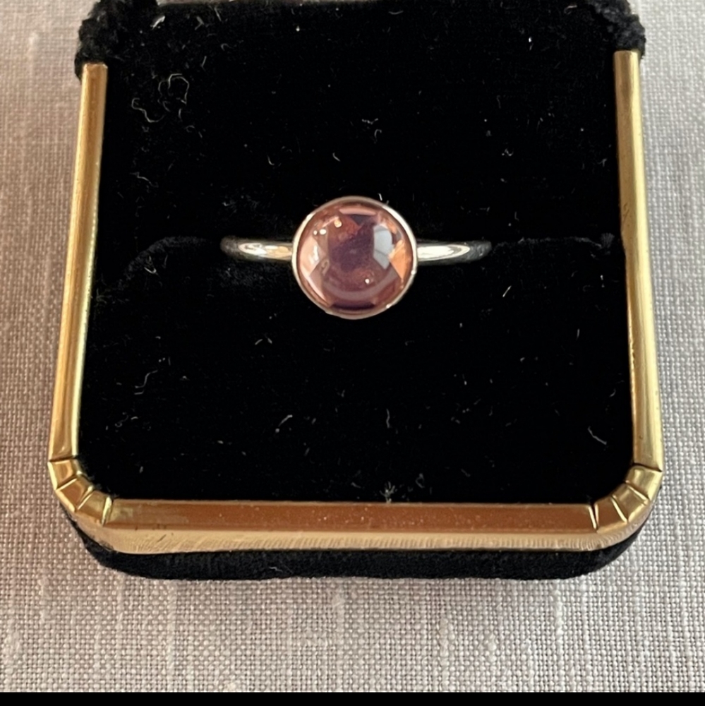 Pandora Silver & Blush Pink Crystal Ring